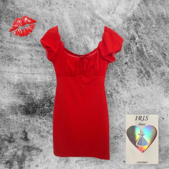 iris Dresses & Skirts - $2/30 IRIS Los Angeles | Red Empire Waist Dress, Coral Lined Puff Sleeves & Top